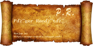 Páger Renátó névjegykártya